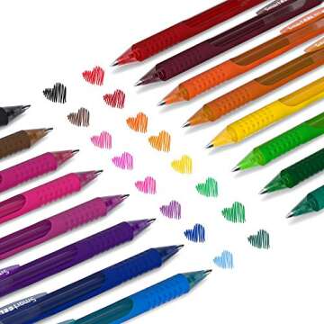 Gel Pens Set, 16 Colored Retractable Gel Ink Medium Point Colorful Pens with Comfort Grip, Smooth Wr...