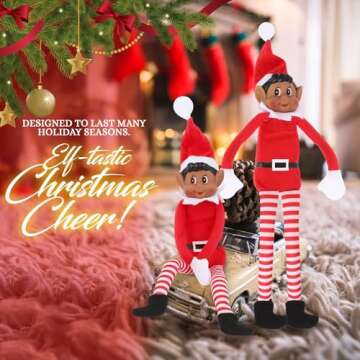 Christmas Elf Behaving Badly Plush Toy | Novelty Long Bendy Naughty Boy Christmas Elves Doll | 12 Inches (Brown Elf)