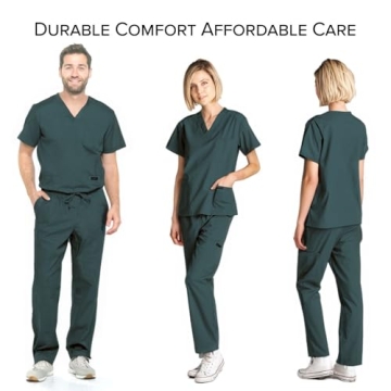 Unisex Dagacci Medical Scrub Set, Hunter Green, XS