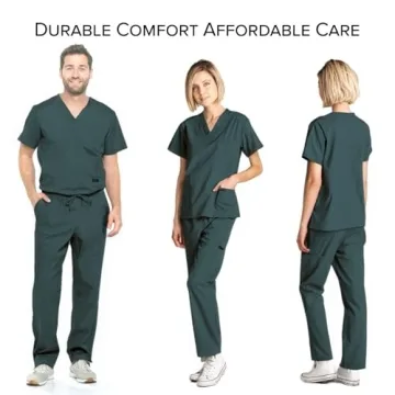 Unisex Dagacci Medical Scrub Set, Hunter Green, XS