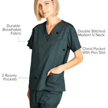 Unisex Dagacci Medical Scrub Set, Hunter Green, XS