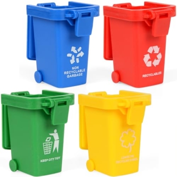 Nunkitoy Trash Can Toy Set - Miniature Curbside Bins for Imaginative Play