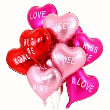 Heart Balloons - 12 PCS Foil Decorations for Every Occasion