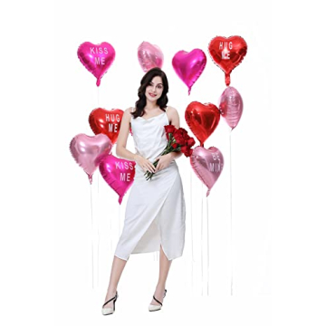 Heart Balloons - 12 PCS Foil Decorations for Every Occasion