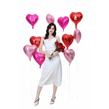 Heart Balloons - 12 PCS Foil Decorations for Every Occasion