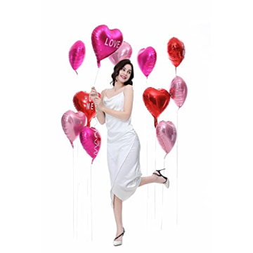 Heart Balloons - 12 PCS Foil Decorations for Every Occasion
