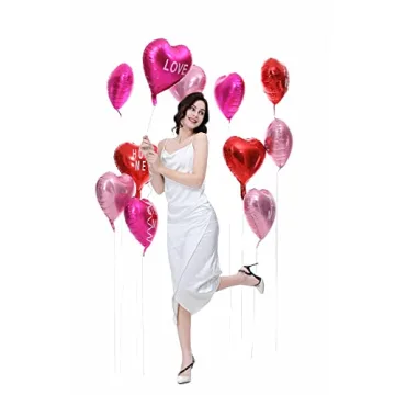 Heart Balloons - 12 PCS Foil Decorations for Every Occasion