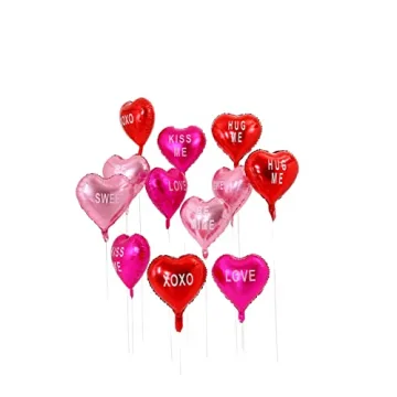 Heart Balloons - 12 PCS Foil Decorations for Every Occasion