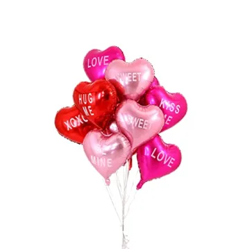 Heart Balloons - 12 PCS Foil Decorations for Every Occasion