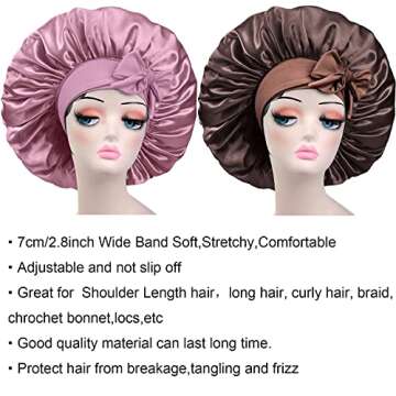 Satin Bonnet for Sleeping: Adjustable, Stylish, Perfect for Hair Care