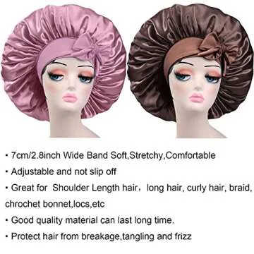 Satin Bonnet for Sleeping: Adjustable, Stylish, Perfect for Hair Care