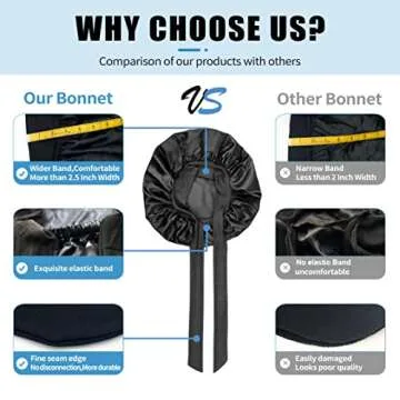 Satin Bonnet for Sleeping: Adjustable, Stylish, Perfect for Hair Care