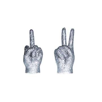 Interior Illusions Plus Rhinestone Middle Finger Tabletop Decoration, Graphite