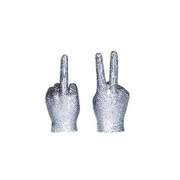 Interior Illusions Plus Rhinestone Middle Finger Tabletop Decoration, Graphite