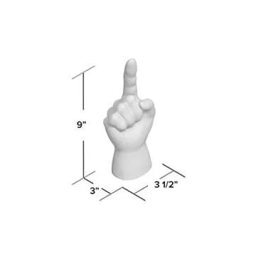 Interior Illusions Plus Rhinestone Middle Finger Tabletop Decoration, Graphite