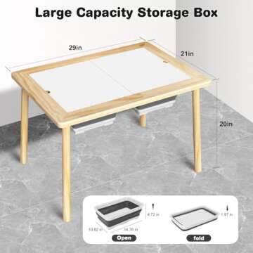 Sensory Table for Toddlers 1-3 - Multifunction Toddler Activity Table with Lid & 2 Storage Bin,Sturdy Play Sand Table,Kids Water Table for Indoor and Outdoor,Christmas Thanksgiving Gifts