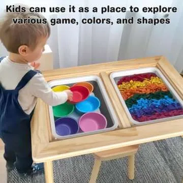 Sensory Table for Toddlers 1-3 - Multifunction Toddler Activity Table with Lid & 2 Storage Bin,Sturdy Play Sand Table,Kids Water Table for Indoor and Outdoor,Christmas Thanksgiving Gifts