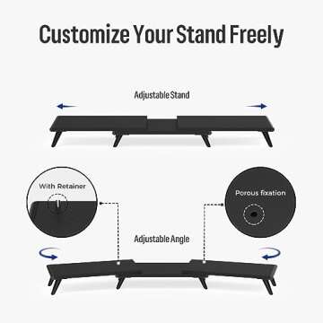 loukin Dual Monitor Stand Riser for Desk, 43.6"*8.2"*3.2" Large Computer Stand for 2 Monitors, Lapto...