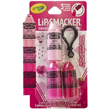 Lip Smacker Crayola Crayon Stackable Flavored Clear Balm Pink - Moisturizing, Soothing