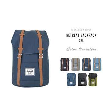 Herschel Retreat Backpack, Black/Black, Classic 19.5L