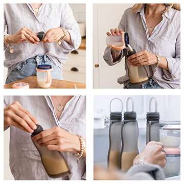 haakaa Breastmilk Storage Bags Silicone Breast Milk Storing Bags Breast Milk Freezer Bag, BPA Free, 9oz/260ml, 5 PK