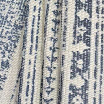 ABREEZE Cotton Rug Runner 2'x4.3', Boho Rug for Bedroom, Hand Woven Cotton Fringe Tassel Area Rug for Kitchen Laundry Bathroom Doorway