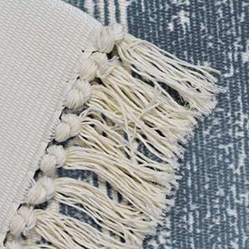 ABREEZE Cotton Rug Runner 2'x4.3', Boho Rug for Bedroom, Hand Woven Cotton Fringe Tassel Area Rug for Kitchen Laundry Bathroom Doorway