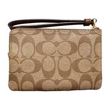 Buy Coach Signature Zip Wristlet in Khaki/Saddle Online