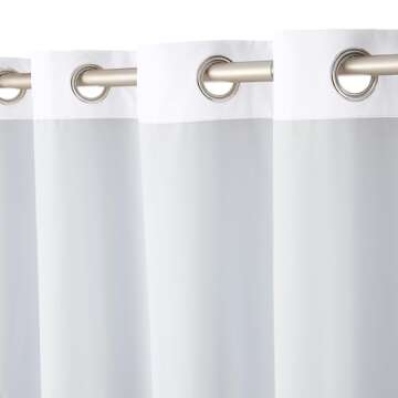 Amazon Basics Room Darkening Light Blocking Blackout Window Curtain with 2 Panels Grommets, for Living Room and Bedroom, 52 x 96 Inches, White - Set of 2