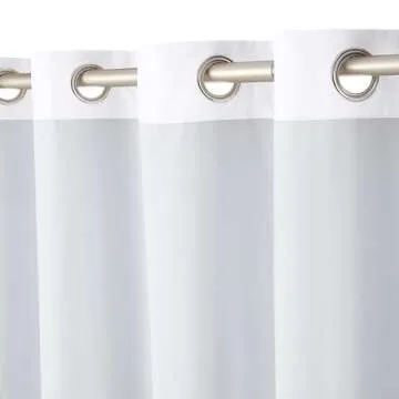 Amazon Basics Room Darkening Light Blocking Blackout Window Curtain with 2 Panels Grommets, for Living Room and Bedroom, 52 x 96 Inches, White - Set of 2