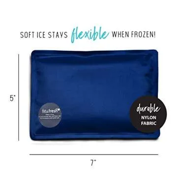 Cool Coolers by Fit & Fresh 2 Pack Soft Ice, Flexible Stretch Nylon Reusable Ice Packs for Lunch Box...