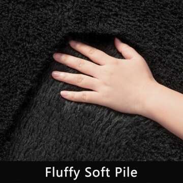 HOMORE Rugs for Living Room 5x8 Black Area Rug, Big Fluffy Shag Rugs for Bedroom, Super Soft Large Living Room Rug, Cute Kids Rug for Kids Bedroom, Modern Carpets for Indoor Room Decor