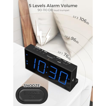 Digital Dual Alarm Clock with USB Charger & Bright Display