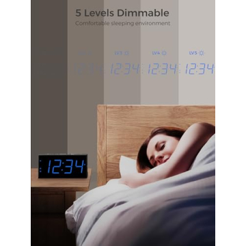 Digital Dual Alarm Clock with USB Charger & Bright Display