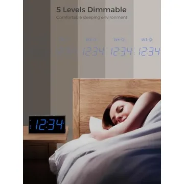 Digital Dual Alarm Clock with USB Charger & Bright Display