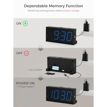 Digital Dual Alarm Clock with USB Charger & Bright Display