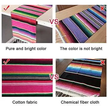 Vibrant Mexican Table Runner with Tassels for Festive Occasions