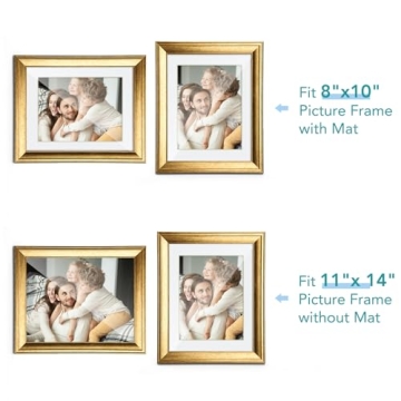 TWING 11x14 Gold Picture Frame for Memorable Display