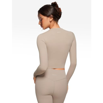 INGIA Long Sleeve Crop Yoga Shirt for Women Stylish Activewear