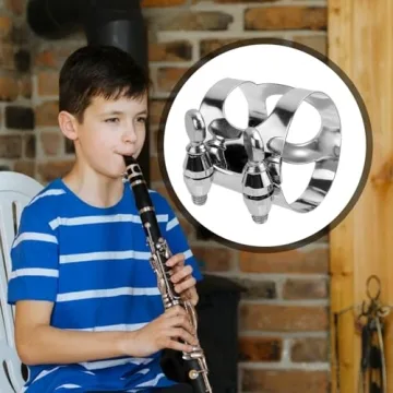 2pcs Clarinet Ligature, Premium Metal Clarinet Ligature B Flat with Adjustable Screw Clarinet Mouthpiece Ligature Easy To Use Clarinet Ligature Practical Accessories