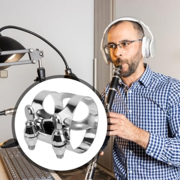 2pcs Clarinet Ligature, Premium Metal Clarinet Ligature B Flat with Adjustable Screw Clarinet Mouthpiece Ligature Easy To Use Clarinet Ligature Practical Accessories