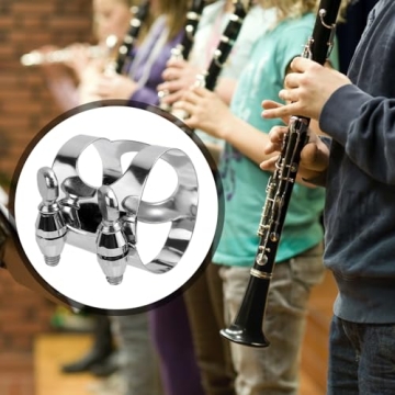 2pcs Clarinet Ligature, Premium Metal Clarinet Ligature B Flat with Adjustable Screw Clarinet Mouthpiece Ligature Easy To Use Clarinet Ligature Practical Accessories