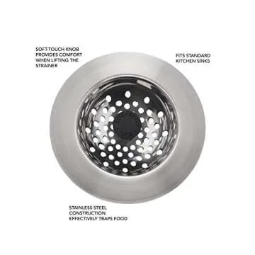 KitchenAid Stainless Steel Sink Strainer, one size, Black