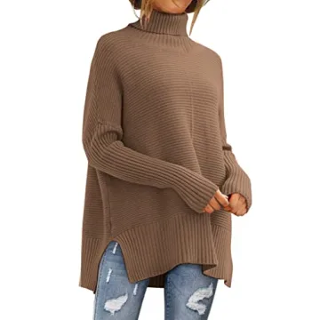 LILLUSORY Women's Turtleneck Oversized Tunic - Cozy Chic Sweater for Winter Fashion