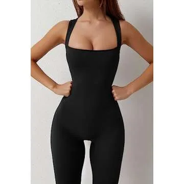 Stylish QINSEN Black Jumpsuit for Women - Flattering Fit
