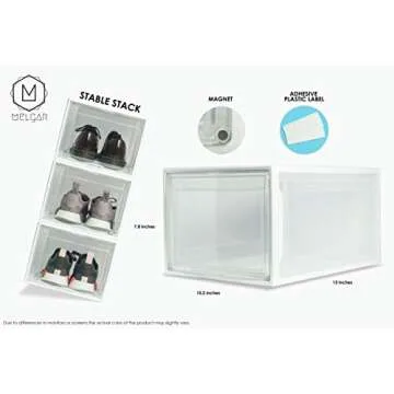 Sturdy Clear Shoe Storage Boxes - 3 Pack for Organizing