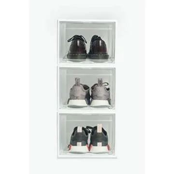 Sturdy Clear Shoe Storage Boxes - 3 Pack for Organizing