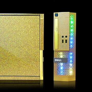 PC Gold Treasure Box RGB Dell Desktop Quad Core I5 up to 3.6G, 16G, 512G SSD, WiFi, Bluetooth 4.0, R...