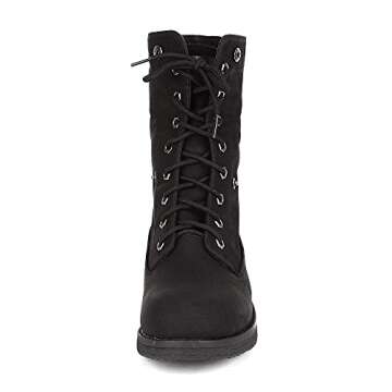 DREAM PAIRS Women's Montreal All Black Faux Fur Winter Combat Boots Ankle Bootie Size 7 B(M) US