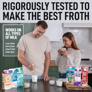 Zulay Kitchen Powerful Milk Frother Wand for Café-Quality Drinks